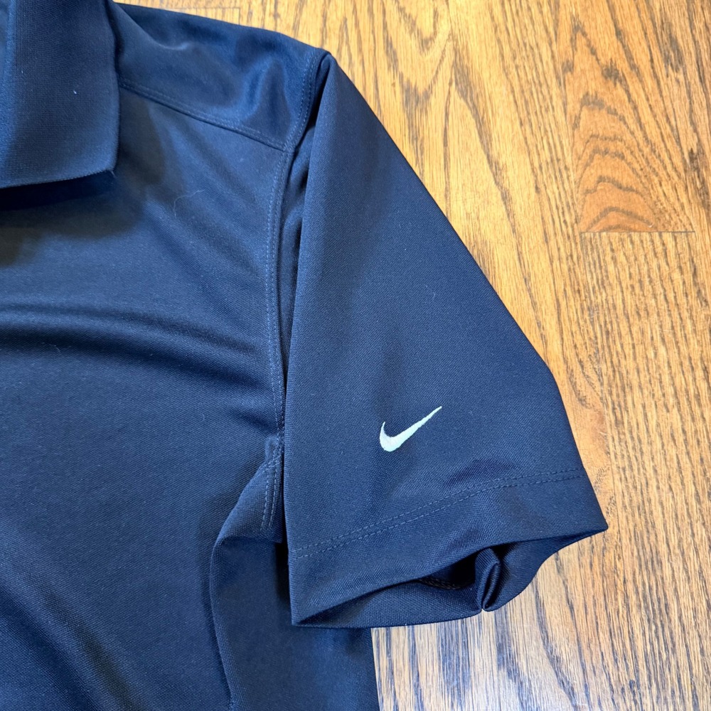 Nike Golf Dri-FIT Polo Shirt Short Sleeve Performance Swoosh Size M Black - Picture 3 of 7